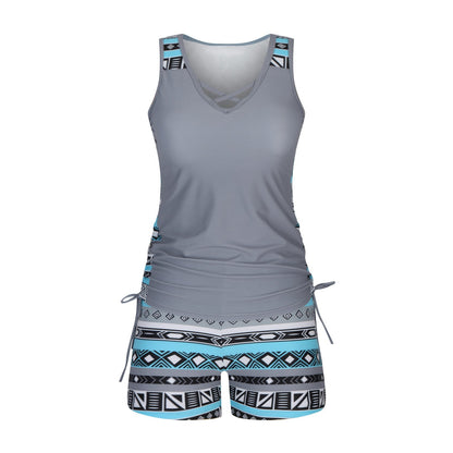 ⏰LAST DAY 49% OFF - Women's Tummy Control Tankini Set with Built-In Bra – Flattering Boho Swimwear with Shorts