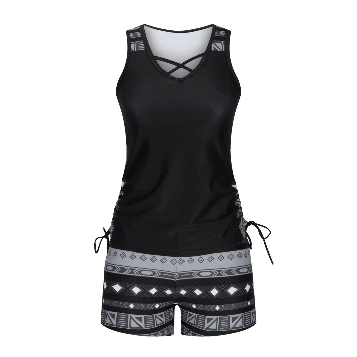 ⏰LAST DAY 49% OFF - Women's Tummy Control Tankini Set with Built-In Bra – Flattering Boho Swimwear with Shorts