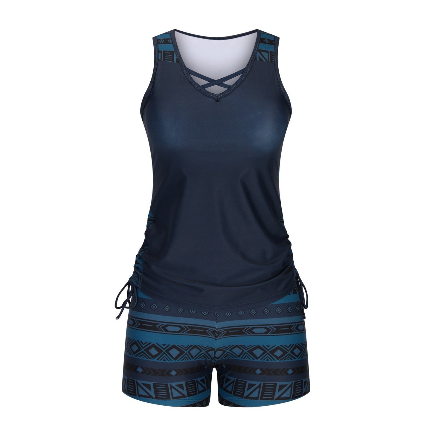 ⏰LAST DAY 49% OFF - Women's Tummy Control Tankini Set with Built-In Bra – Flattering Boho Swimwear with Shorts