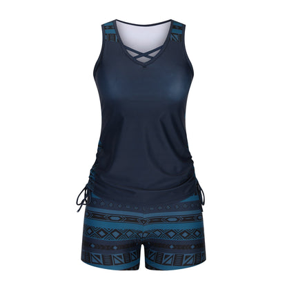 ⏰LAST DAY 49% OFF - Women's Tummy Control Tankini Set with Built-In Bra – Flattering Boho Swimwear with Shorts