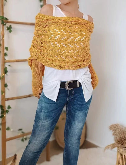 🥰Summer Sale-50% OFF💛Scarf with Sleeves, Boho Shrug Cardigan, Wrap Sweater Women, Boho Weeding Shawl