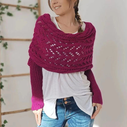 🥰Summer Sale-50% OFF💛Scarf with Sleeves, Boho Shrug Cardigan, Wrap Sweater Women, Boho Weeding Shawl
