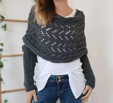 🥰Summer Sale-50% OFF💛Scarf with Sleeves, Boho Shrug Cardigan, Wrap Sweater Women, Boho Weeding Shawl