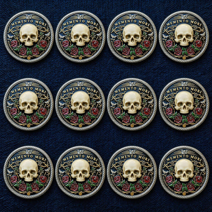 🌹💀Memento Mori Reflection 💎3D Carving Collector-Grade Coin
