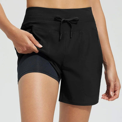 🌞Hot Sale 50% OFF🩳Women's 5" Swim Board Shorts High Waisted Quick Dry Swimming Bottoms