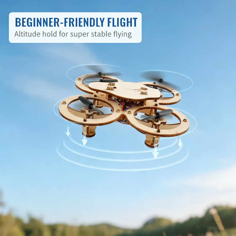 ✈️ 50% OFF! DIY Wooden Drone Construction Kit for Children – Altitude Hold, Stable Remote Control & Enhanced Safety! 🎁🚁