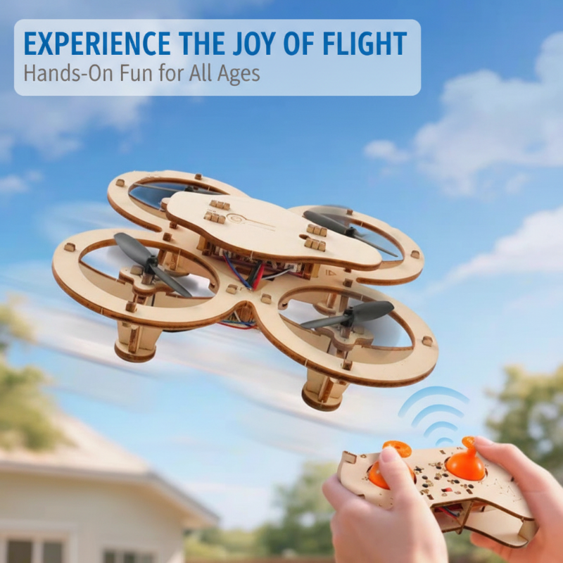 ✈️ 50% OFF! DIY Wooden Drone Construction Kit for Children – Altitude Hold, Stable Remote Control & Enhanced Safety! 🎁🚁
